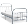 Estructura de cama de metal gris 100x200 cm de vidaXL, Camas y somieres - Ref: Foro24-284505, Precio: 77,55 €, Descuento: %