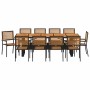 Conjunto de Comedor de Jardín 11 pcs Negro y Marrón en Sillas de jardín | Comprar online en Foru.es
