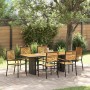 Conjunto de Comedor de Jardín 7 pcs Negro y Marrón en Sillas de jardín | Comprar online en Foru.es