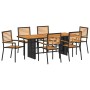 Conjunto de Comedor de Jardín 7 pcs Negro y Marrón en Sillas de jardín | Comprar online en Foru.es