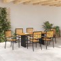 Conjunto de Comedor de Jardín 7 pcs Negro y Marrón en Sillas de jardín | Comprar online en Foru.es