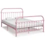 Estructura de cama de metal rosa 160x200 cm de vidaXL, Camas y somieres - Ref: Foro24-284514, Precio: 153,00 €, Descuento: %
