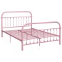 Estructura de cama de metal rosa 160x200 cm de vidaXL, Camas y somieres - Ref: Foro24-284514, Precio: 150,96 €, Descuento: %