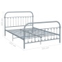 Estructura de cama de metal gris 140x200 cm de vidaXL, Camas y somieres - Ref: Foro24-284507, Precio: 98,58 €, Descuento: %