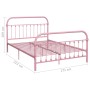 Estructura de cama de metal rosa 160x200 cm de vidaXL, Camas y somieres - Ref: Foro24-284514, Precio: 150,96 €, Descuento: %
