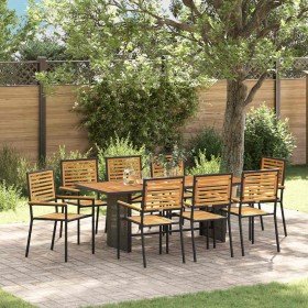 Conjunto de Comedor de Jardín 9 pcs Negro y Marrón en Sillas de jardín | Comprar online en Foru.es