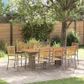 Conjunto de Comedor de Jardín 9 pcs Gris y marrón en Sillas de jardín | Comprar online en Foru.es