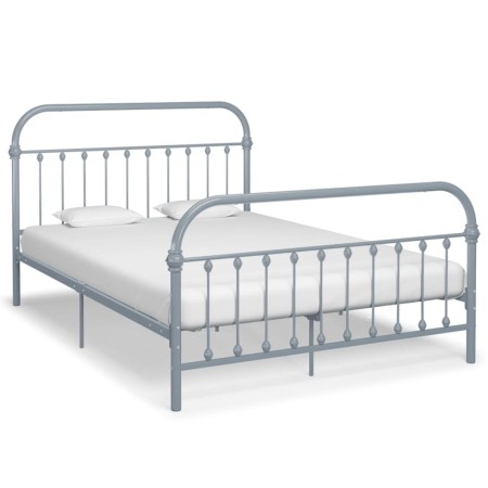 Estructura de cama de metal gris 160x200 cm de vidaXL, Camas y somieres - Ref: Foro24-284508, Precio: 109,30 €, Descuento: %