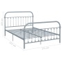 Estructura de cama de metal gris 160x200 cm de vidaXL, Camas y somieres - Ref: Foro24-284508, Precio: 109,30 €, Descuento: %