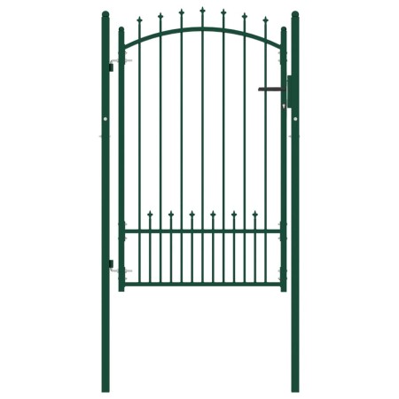 Puerta de valla con picos acero verde 100x150 cm de vidaXL, Puertas de jardín - Ref: Foro24-146395, Precio: 191,77 €, Descuen...