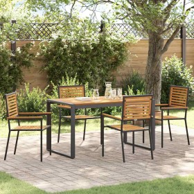 Conjunto de Comedor de Jardín 5 pcs Negro y Marrón en Sillas de jardín | Comprar online en Foru.es