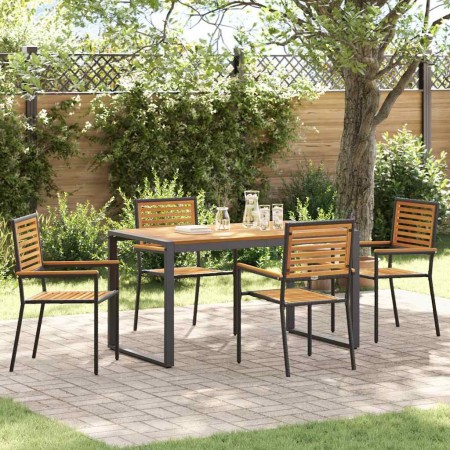 Conjunto de Comedor de Jardín 5 pcs Negro y Marrón en Sillas de jardín | Comprar online en Foru.es