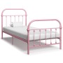 Estructura de cama metal rosa 100x200 cm de vidaXL, Camas y somieres - Ref: Foro24-284511, Precio: 114,03 €, Descuento: %