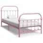 Estructura de cama metal rosa 100x200 cm de vidaXL, Camas y somieres - Ref: Foro24-284511, Precio: 112,97 €, Descuento: %