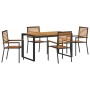 Conjunto de Comedor de Jardín 5 pcs Negro y Marrón en Sillas de jardín | Comprar online en Foru.es