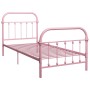 Estructura de cama metal rosa 100x200 cm de vidaXL, Camas y somieres - Ref: Foro24-284511, Precio: 114,03 €, Descuento: %