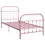 Estructura de cama metal rosa 100x200 cm de vidaXL, Camas y somieres - Ref: Foro24-284511, Precio: 112,97 €, Descuento: %