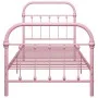 Estructura de cama metal rosa 100x200 cm de vidaXL, Camas y somieres - Ref: Foro24-284511, Precio: 112,97 €, Descuento: %