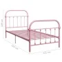 Estructura de cama metal rosa 100x200 cm de vidaXL, Camas y somieres - Ref: Foro24-284511, Precio: 112,97 €, Descuento: %