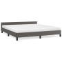 Estructura de cama con cabecero cuero sintético gris 180x200cm de vidaXL, Camas y somieres - Ref: Foro24-347517, Precio: 130,...