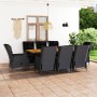 Set comedor jardín 9 pzas y cojines ratán sintético gris oscuro en Conjuntos de jardín | Comprar online en Foru.es