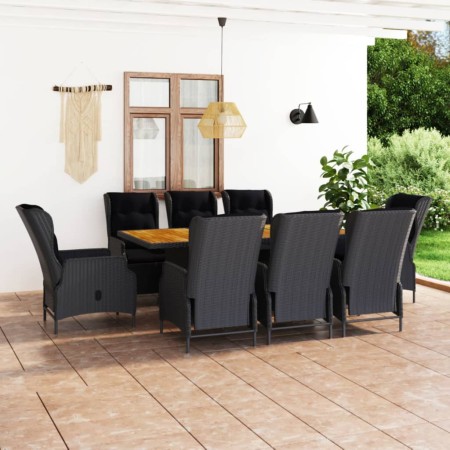 Set comedor jardín 9 pzas y cojines ratán sintético gris oscuro en Conjuntos de jardín | Comprar online en Foru.es
