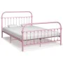 Estructura de cama de metal rosa 120x200 cm de vidaXL, Camas y somieres - Ref: Foro24-284512, Precio: 156,28 €, Descuento: %