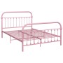 Estructura de cama de metal rosa 120x200 cm de vidaXL, Camas y somieres - Ref: Foro24-284512, Precio: 156,32 €, Descuento: %