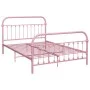 Estructura de cama de metal rosa 120x200 cm de vidaXL, Camas y somieres - Ref: Foro24-284512, Precio: 156,28 €, Descuento: %