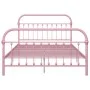 Estructura de cama de metal rosa 120x200 cm de vidaXL, Camas y somieres - Ref: Foro24-284512, Precio: 156,28 €, Descuento: %