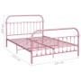 Estructura de cama de metal rosa 120x200 cm de vidaXL, Camas y somieres - Ref: Foro24-284512, Precio: 156,32 €, Descuento: %