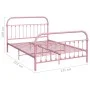 Estructura de cama de metal rosa 120x200 cm de vidaXL, Camas y somieres - Ref: Foro24-284512, Precio: 156,28 €, Descuento: %