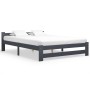Estructura de cama madera maciza de pino gris oscuro 120x200 cm de vidaXL, Camas y somieres - Ref: Foro24-322021, Precio: 111...