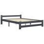 Estructura de cama madera maciza de pino gris oscuro 120x200 cm de vidaXL, Camas y somieres - Ref: Foro24-322021, Precio: 111...