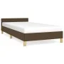 Estructura de cama con cabecero de tela marrón oscuro 80x200 cm de vidaXL, Camas y somieres - Ref: Foro24-347370, Precio: 105...