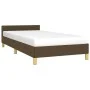 Estructura de cama con cabecero de tela marrón oscuro 80x200 cm de vidaXL, Camas y somieres - Ref: Foro24-347370, Precio: 105...