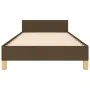 Estructura de cama con cabecero de tela marrón oscuro 80x200 cm de vidaXL, Camas y somieres - Ref: Foro24-347370, Precio: 105...