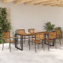 Conjunto de Comedor de Jardín 7 pcs Negro y Marrón en Sillas de jardín | Comprar online en Foru.es