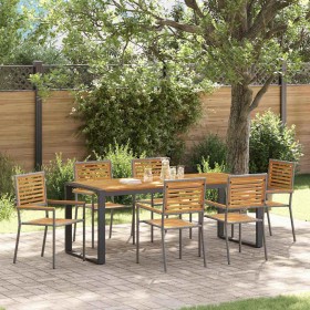 Conjunto de Comedor de Jardín 7 pcs Gris y marrón en Sillas de jardín | Comprar online en Foru.es