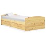 Estructura de cama con 2 cajones madera maciza pino 90x200 cm de vidaXL, Camas y somieres - Ref: Foro24-322154, Precio: 197,3...