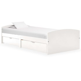 Estructura de cama 2 cajones madera maciza pino blanca 90x200cm de vidaXL, Camas y somieres - Ref: Foro24-322155, Precio: 223...