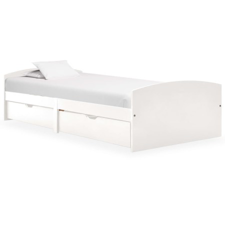 Estructura de cama 2 cajones madera maciza pino blanca 90x200cm de vidaXL, Camas y somieres - Ref: Foro24-322155, Precio: 223...