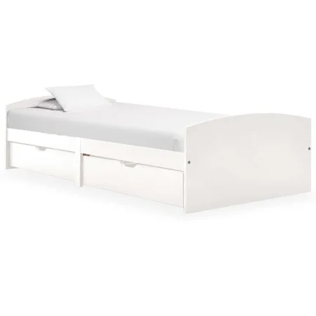 Estructura de cama 2 cajones madera maciza pino blanca 90x200cm de vidaXL, Camas y somieres - Ref: Foro24-322155, Precio: 219...