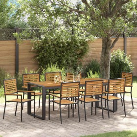 Conjunto de Comedor de Jardín 9 pcs Negro y Marrón en Sillas de jardín | Comprar online en Foru.es