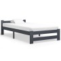 Estructura de cama madera maciza de pino gris oscuro 100x200 cm de vidaXL, Camas y somieres - Ref: Foro24-322020, Precio: 89,...