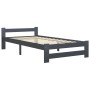 Estructura de cama madera maciza de pino gris oscuro 100x200 cm de vidaXL, Camas y somieres - Ref: Foro24-322020, Precio: 89,...