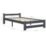 Estructura de cama madera maciza de pino gris oscuro 100x200 cm de vidaXL, Camas y somieres - Ref: Foro24-322020, Precio: 89,...
