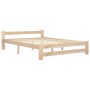 Estructura de cama de madera maciza de pino 140x200 cm de vidaXL, Camas y somieres - Ref: Foro24-321994, Precio: 115,39 €, De...