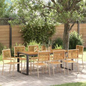Conjunto de Comedor de Jardín 9 pcs Beige y Marrón en Sillas de jardín | Comprar online en Foru.es