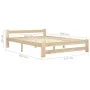 Estructura de cama de madera maciza de pino 140x200 cm de vidaXL, Camas y somieres - Ref: Foro24-321994, Precio: 105,57 €, De...